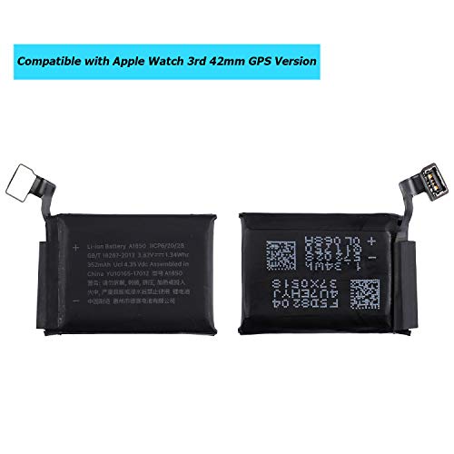 Vvsialeek A1850 Replacement Battery Compatible with Watch Series 3 42mm GPS Version A1850 with toolkit