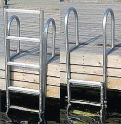 Dock Edge + Dock Ladder, 7 - Step, Slide Up, Welded- Aluminum