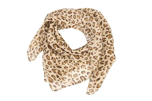 Women Leopard Scarf Lightweight Chiffon Square Scarf for Spring Summer Season Neck Scarves Leopard Accessory for Women2