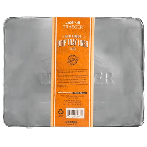 Traeger BAC458 - Forro de bandeja de goteo para parrilla y ahumador portátil Ranger and Scout, 13.1 x 10.25 pulgadas