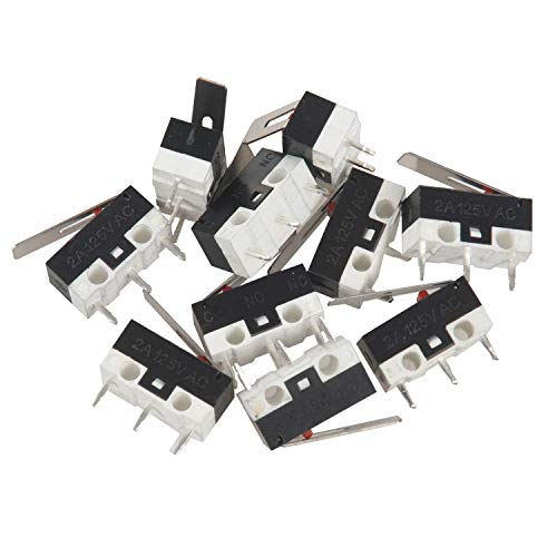 SODIAL (R) 10 Stueck AC 125V 1A SPDT 1NO 1NC Momentary Lang Hinge Lever Mikroschalter