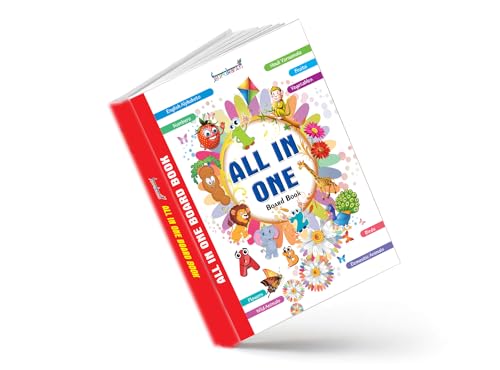 Image of All In One Early Learning Board Book For Kids to Learn Alphabet, Numbers, Shapes and Colours, Transport, Birds and Animals, Professions, Opposite , Parts of the body and Objects Around Us.