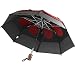 GustBuster Ltd Auto Open and Close Vented Compact Umbrella, Black/Red