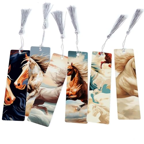 Marque-pages cheval captivants en lot de 6 élégants accessoires pour vos livres