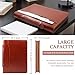 IYGHV Faux Leather Portfolio Binder with Handle & Clipboard, Zippered Padfolio Folder Organizer 3 Ring Binder for Document, Business Card Holder,Professional Portfolio Notebook for Men & Women (Brown)