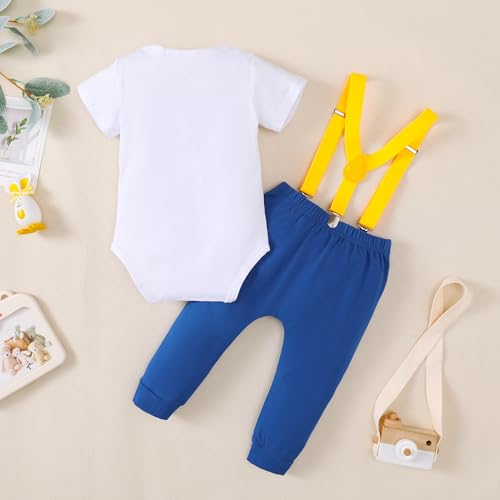 Baby Boy Fun 1st Birthday Bow Tie Bow Tie Gentleman Adjustable Suspender Pants Sub Cake Set3