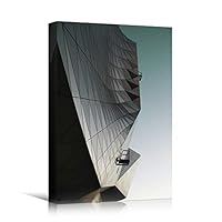 Canvas Wall Art White Building Pattern Abstract Architecture & Maps Building Chic Home Office Photography - 12x18 inches