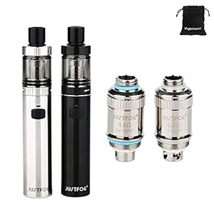 Cigarette électronique JUSTFOG FOG1 Kit 1500mAh d’une capacité de 2 ml, système d’ouverture à l’épreuve des enfants sans nicotine(noir）