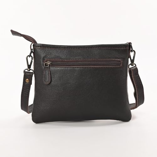 Western Cowhide Tooled Leather Small Crossbody Bag Cowgirl Fashion Purse with Adjustable Detachable Shoulder Strap3