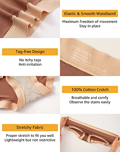 Innersy Women's Quick Dry & Light Breathable Panties For Active Comfort 5-Pack(Cappuccino,Medium) #TOP4