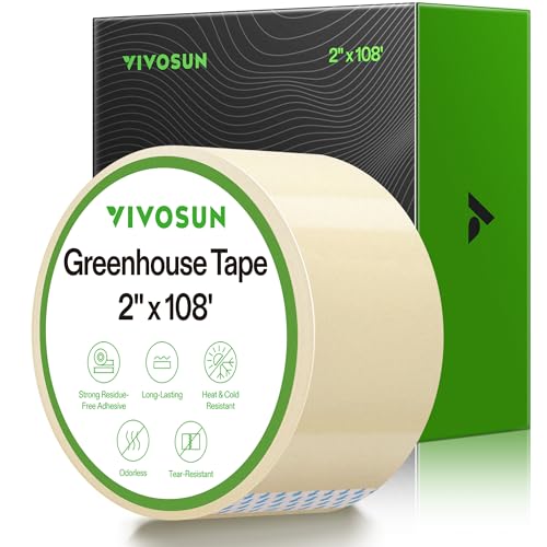 Image of VIVOSUN Greenhouse Repair Tape, 6.3 mil 2 inch x 108' Weatherproof Clear Poly Patch Tape, Heavy Duty Greenhouse Sheeting Coverings Film Tape for Plastic Sheeting and Tents