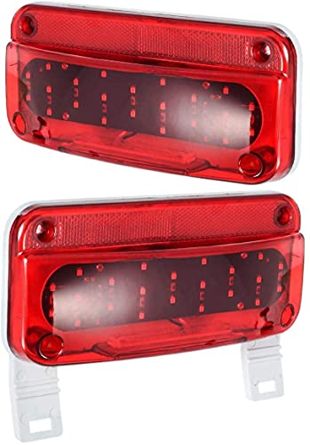 Partsam 12V Led Rv Camper Trailer Tail Light Kit, 5X Amber Double Bullseye Led Side Marker Clearance Lights + 2X Red Led Stop Turn Brake Tail Lights/License Light #TOP1