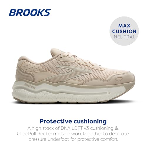 Brooks Women’s Ghost Max Suede/Leather Neutral Running & Walking Shoe - Almond Peach/Chateau/Coconut - 11.5 Medium - image 2