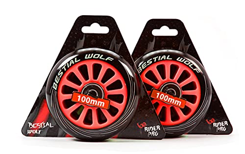 Bestial Wolf Pilot XX2 Pack Dos Ruedas Originales Diámetro 100 mm para Scooter Freestyle Roja Cover