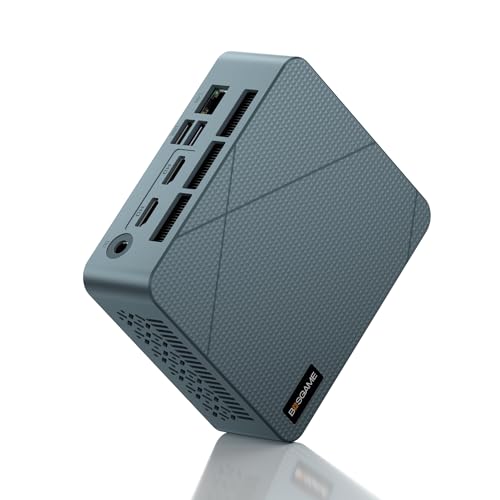 BOSGAME E2 Mini PC with AMD Ryzen 5 3550H, 16GB RAM 512GB NVMe SSD, Triple Displays via USB-C & Dual HDMI, Gigabit Ethernet, Compact Desktop Computer for Business, Office & School