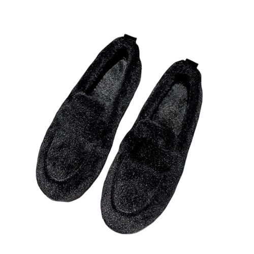 Women's Moccasin Slippers Indoor Outdoor Slip On Fuzzy Loafers Warm Faux Fur Slippers for Women Casual House Shoes