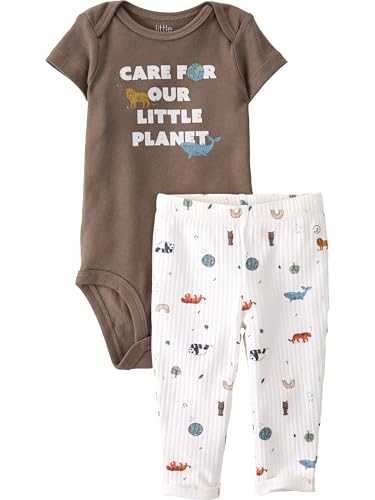 Image of little planet by carter's baby-girls 2-piece Bodysuit and Pant Set Made With Organic CottonSet