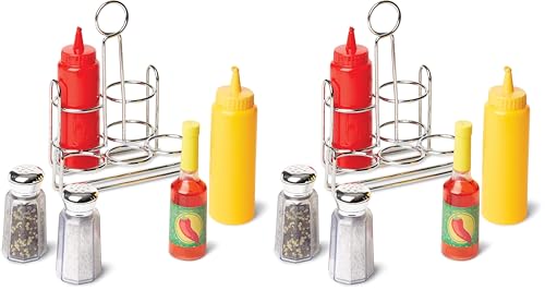Image of Melissa & Doug 6-Piece Condiments,Play Food Set with Kids Play Kitchen Accessories,Preschool Learning Toys for Girls & Boys 3+,(Pack of 2)