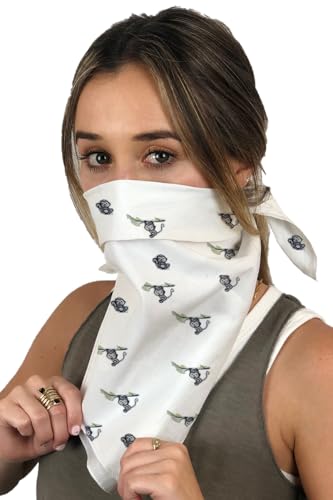 Image of Bandana Face Cover, Multi Prints Set Of 5, Soft Muslin Cloth, Unisex Multipurpose Bandana For Summer