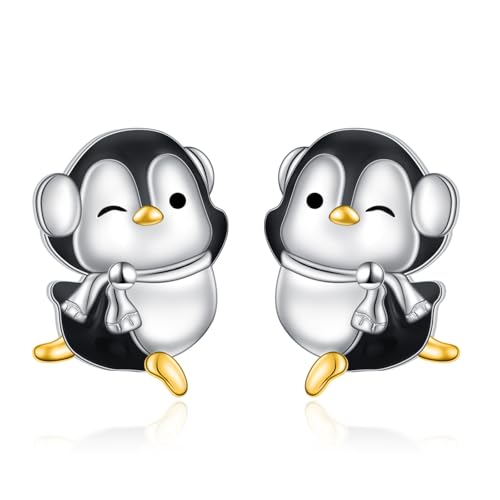 Boucles d'oreilles pingouin argent pour le quotidien et les sorties décontractées