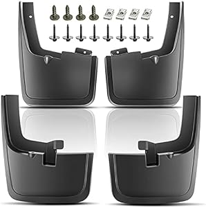 Set of 4 Front and Rear Side Mud Flaps Splash Guard Replacement for 2015-2020 Ford F-150 with Factory Fender Flares (Not fit Raptor and Super Crew model)