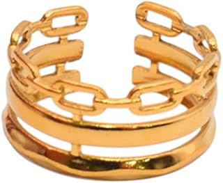 Stainless Steel Ring With Elegant Designn For Girls - Gold - 87811