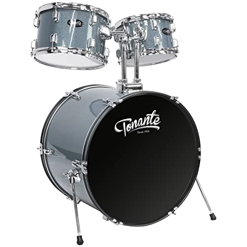 BATERIA ACÚSTICA - LINHA SONORA - 22', 10', 12', 14', 16' - COM KIT DE FERRAGENS E BANCO - BLUE