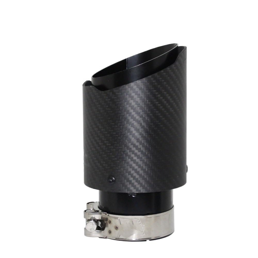 Punta de escape de fibra de carbono mate y acero inoxidable negro de diseño 7