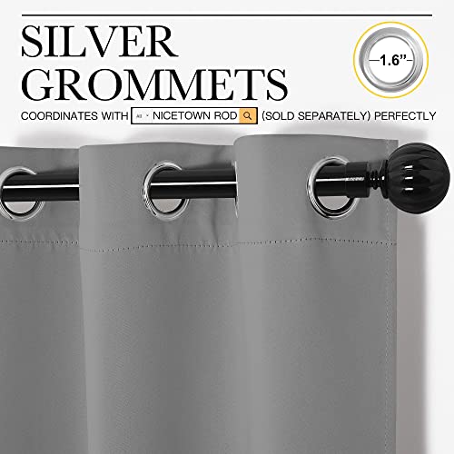 image for NICETOWN Silver Grey Room Darkening Curtain Panels 78
