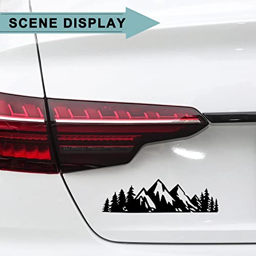 2Pcs Vinyl Mountain Decal, Snow Mountain Tree Decal Sticker, Uv Protection And Waterproof, Laptop Decal, Trunk Logo Decal Sticker, Car Exterior Accessories #TOP5