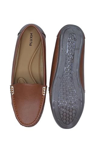 Image of Pluxh Women Ballet Flats | Slip-On Casual & Formal Shoes | Elegant Metal Accent Design, Soft Cushioned Insole with Flexible Anti-Slip Sole | Office Wear, Daily Use & Travel Footwear