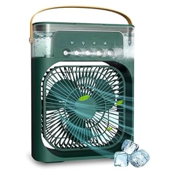 softdigit Ventilador Portátil de Mesa Mini Ar Condicionado Umidificador Climatizador Led Água e Gelo 3 Velocidades Led (VERDE)
