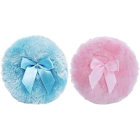 Powder Puff- 2 Pack 4 Inch Large Body Fluffy Powder Puff Round Soft Plush Cosmetic Puff Loose Powder Puffs for Face and Body Powder, Makeup Cover