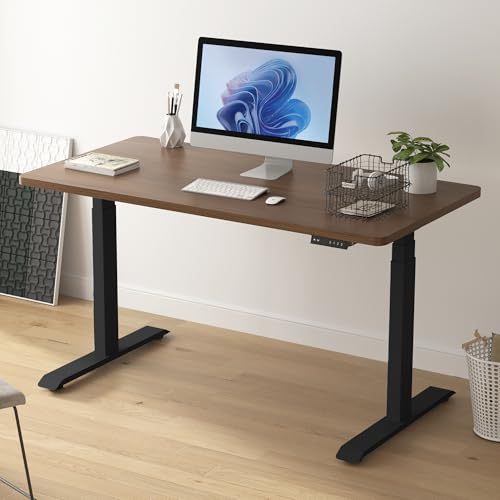 Image of Fromann Dual Motor Electric Standing Desk Frame 3 Tier Legs Height Adjustable Handset with USB A+ C Ports Sit Stand up Desk Base for Home and Office (Black)