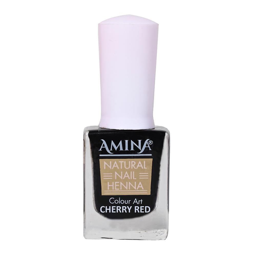 Amina Natural Nail Henna Polish for Women | Breathable, Long Lasting Matte Finish | Vegan (Cherry Red) Pack of 3, 15 Millilitres