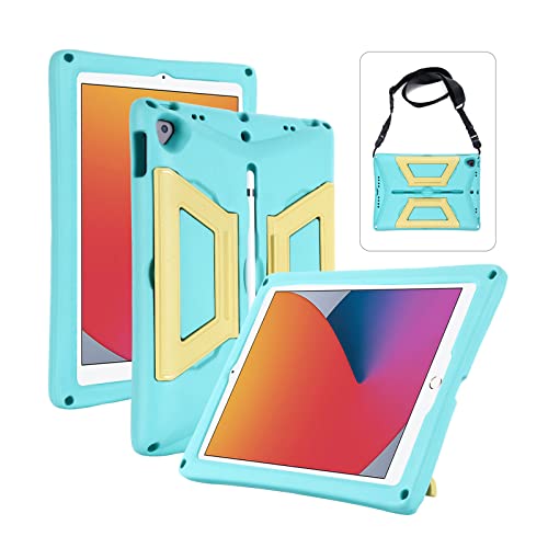 KAVON Funda para iPad 10.2 2021/2020/2019, iPad 9ª /8ª/7ª Generación 10,2 Pulgadas Duradero Antigolpes Ligero El Hombro Antideslizante Correa Funda Cover