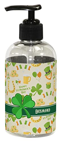 RNK Shops Personalized St. Patrick's Day Plastic Soap/Lotion Dispenser (8 oz - Small - Black)
