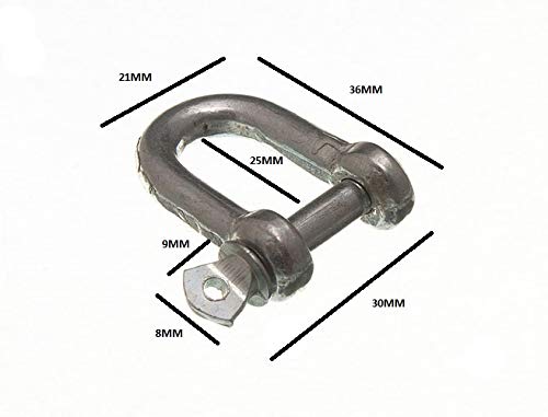 2 X M6 BZP Weatherproof Steel D Shackle Towing Link Fasteners