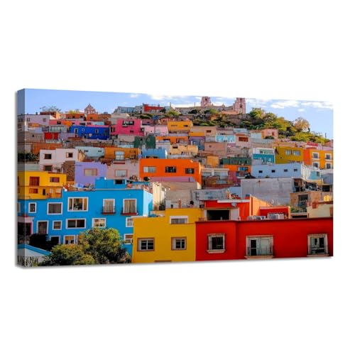 Jaesxxco Leinwand-Kunst, Casas De Guanajuato, bunte mexikanische Bilder, lizenzfreie Leinwanddrucke, ungerahmt, modernes Kunstwerk, abstrakt, gespanntes Poster, Heimdekoration, einzigartiges Geschenk Jaesxxco Leinwand-Kunst, Casas De Guanajuato, bunte mexikanische Bilder, lizenzfreie Leinwanddrucke, ungerahmt, modernes Kunstwerk, abstrakt, gespanntes Poster, Heimdekoration, einzigartiges Geschenk