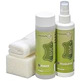 KERALUX Lederpflege Set V für Leder mit Vintage Effekt. 200 ml Reiniger, 200 ml Pflegelotion für Vintage Leder und Zubehör