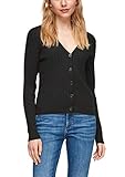 mit Strukturstreifen Q/S designed by - s.Oliver Damen 510.12.012.17.150.2051678 Strickjacke, Schwarz, S