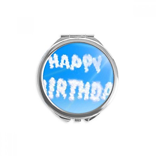 Miroir rond maquillage de poche ciel bleu pour retouches quotidiennes