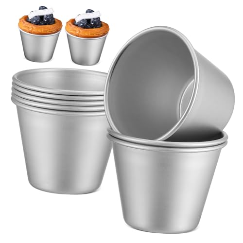 VERDANVERSE 8 piezas Molde para Cupcakes de Aluminio Resistente para Hornear Pudines y Magdalenas Fácil de Limpiar para Repostería y Fiestas