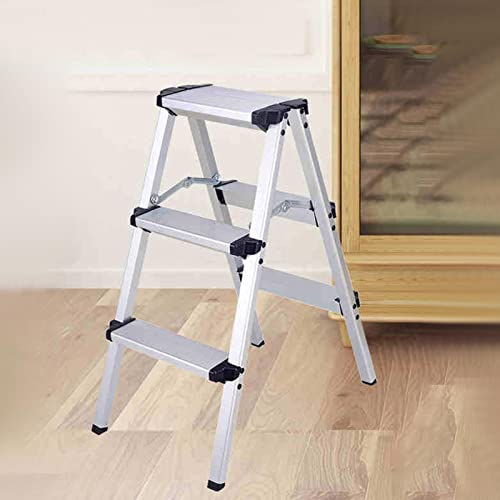 Image of 3 Step Ladders Collapsible Wide Pedal Portable for Garage Outdoor Home
