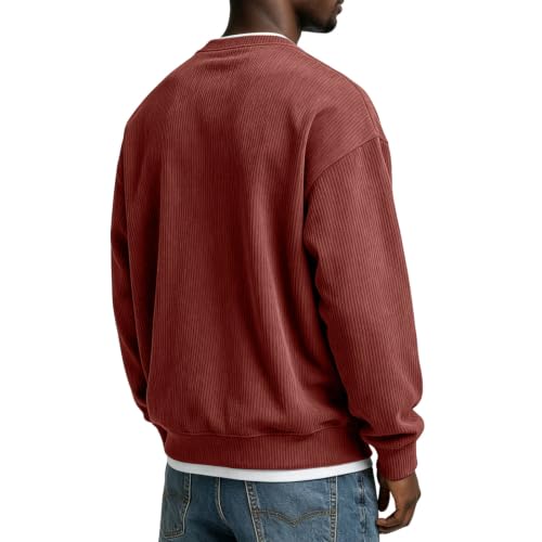 Corduroy Henley Shirts for Men Long Sleeve Casual Fall Shirt Pullovers - image 5