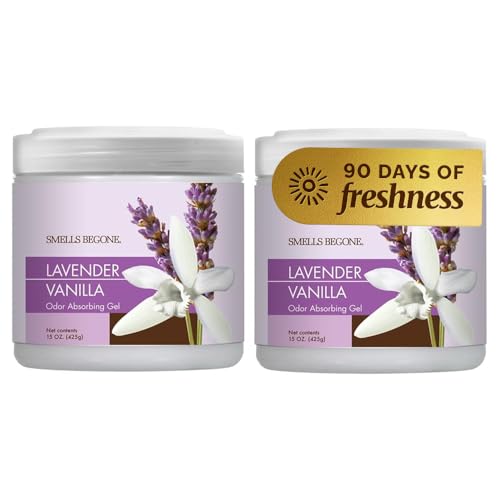 SMELLS BEGONE 15oz Gel Odor Eliminator - Absorb & Remove Tough Odors in Pet Areas, Bathrooms,...