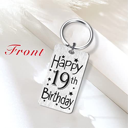 Hyhydhp Happy 19Th Birthday Gifts Keychain, 19 Year Old Birthday Gift For Girls Men Women Boys, 19 Yr Bday Presents Ideas #TOP2