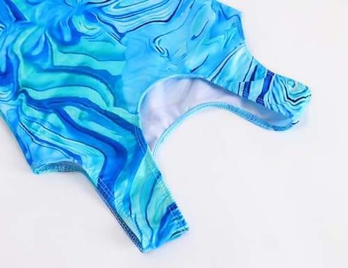 Image of TENVDA Girl's One Piece Swimsuit Sparkle Sleeveless One-Piece Bathing Suits Swimwear for Kids 2-12 Years Old