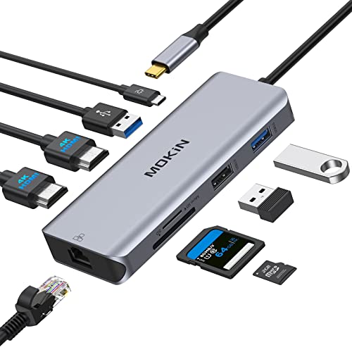 【4K Dual HDMI Docking station】L'adattatore USB C Hub Dual HDMI consente di estendere il computer a televisori ad alta risoluzione, monitor fino a 4K per ottenere immagini più chiare e sincronizzate. Docking station dual monitor per home office, intrattenimento e riunioni. (Per l'uscita video 4K, l'host deve supportare DP1.2 e versioni successive. Se si desidera emettere video 4K@60Hz, è necessario un host DP1.4). Nota: supporta solo la modalità specchio su un sistema Mac OS.