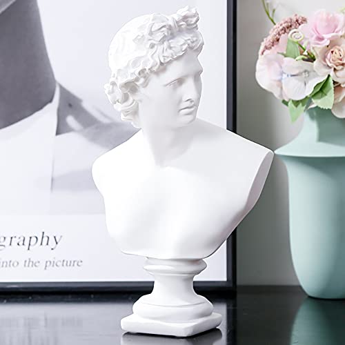 Estatua clásica griega blanca David de 11.8 pulgadas en resina miniatura 6
